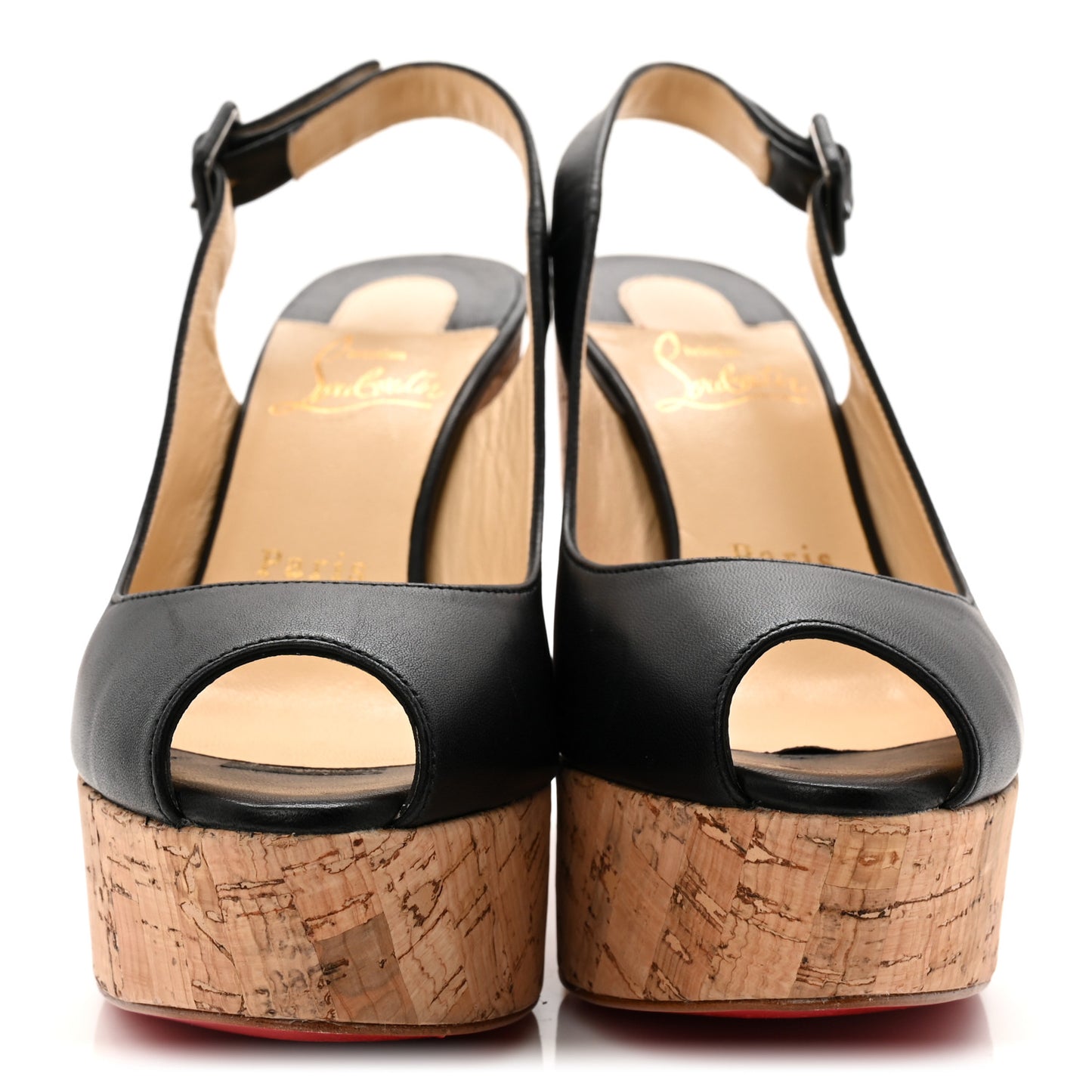 Calfskin Cork Dona Anna 120 Wedges 36 Black Natural