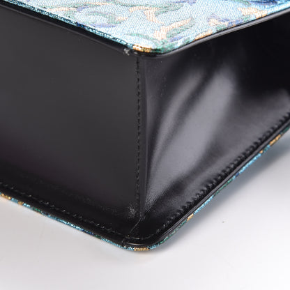 Gucci Iridescent Brocade Mini Sylvie Top Handle Bag Azure 9 of 9