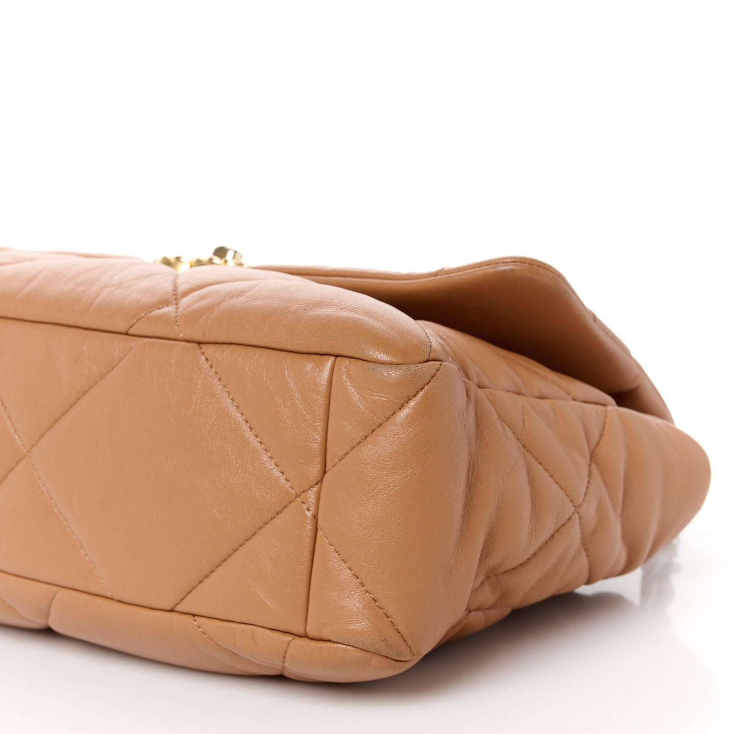 Lambskin Quilted Large Chanel 19 Flap Brown