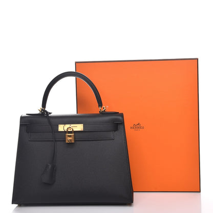 Hermes Epsom Kelly Sellier 28 Black 6 of 30