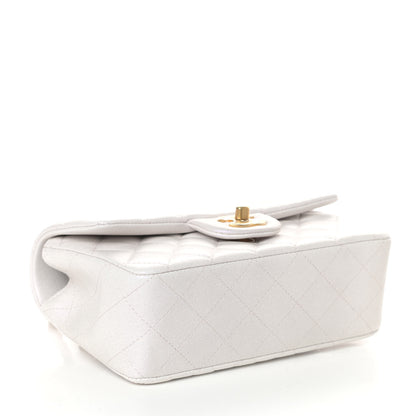 Chanel Iridescent Lambskin Quilted Mini Top Handle Rectangular Flap White 4 of 9