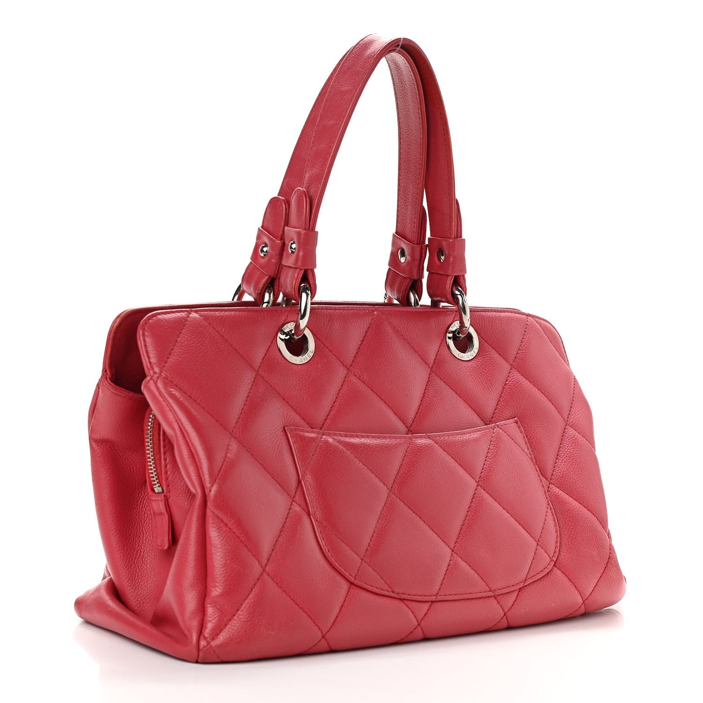 Soft Caviar Quilted CC Timeless Tote Fuchsia