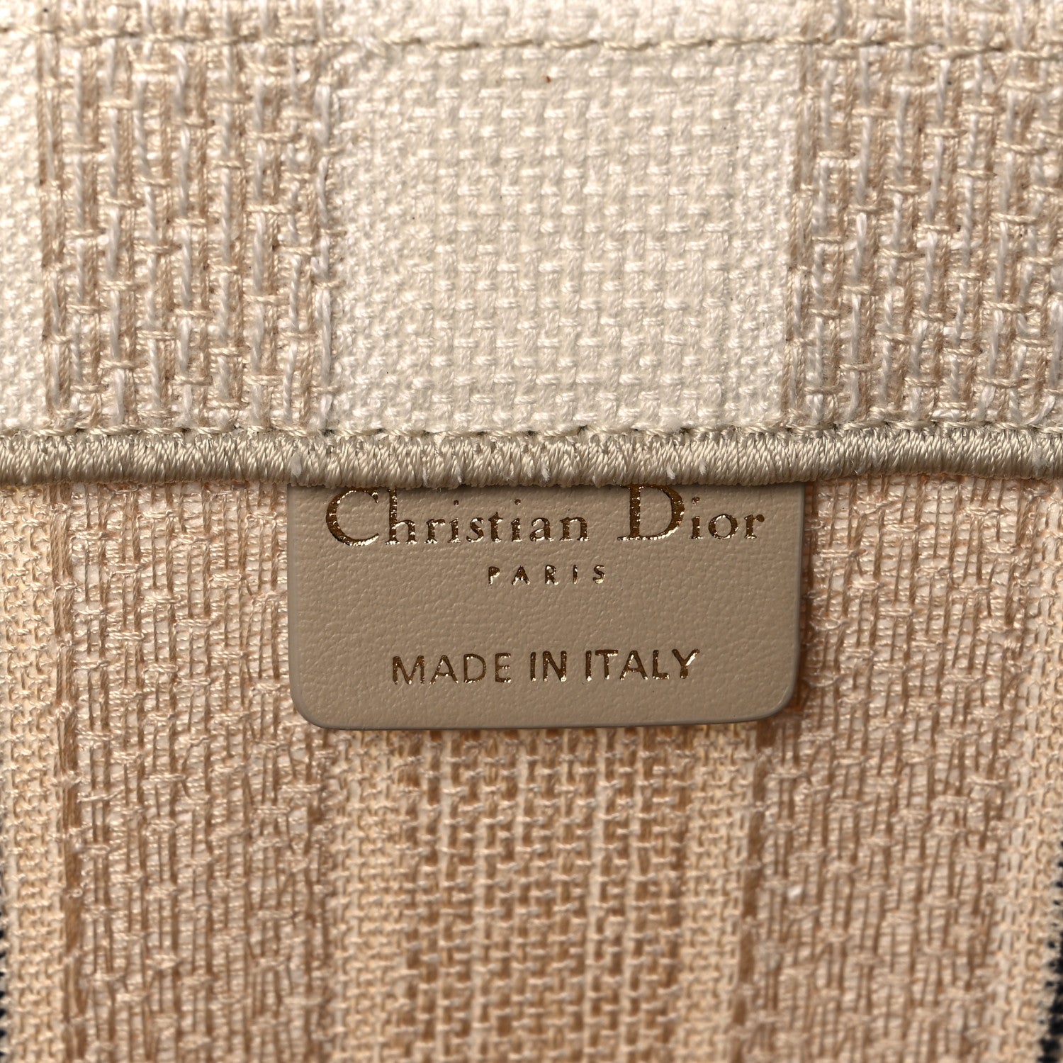 Christian Dior Canvas Embroidered Large Stripes Book Tote Beige 5 of 13
