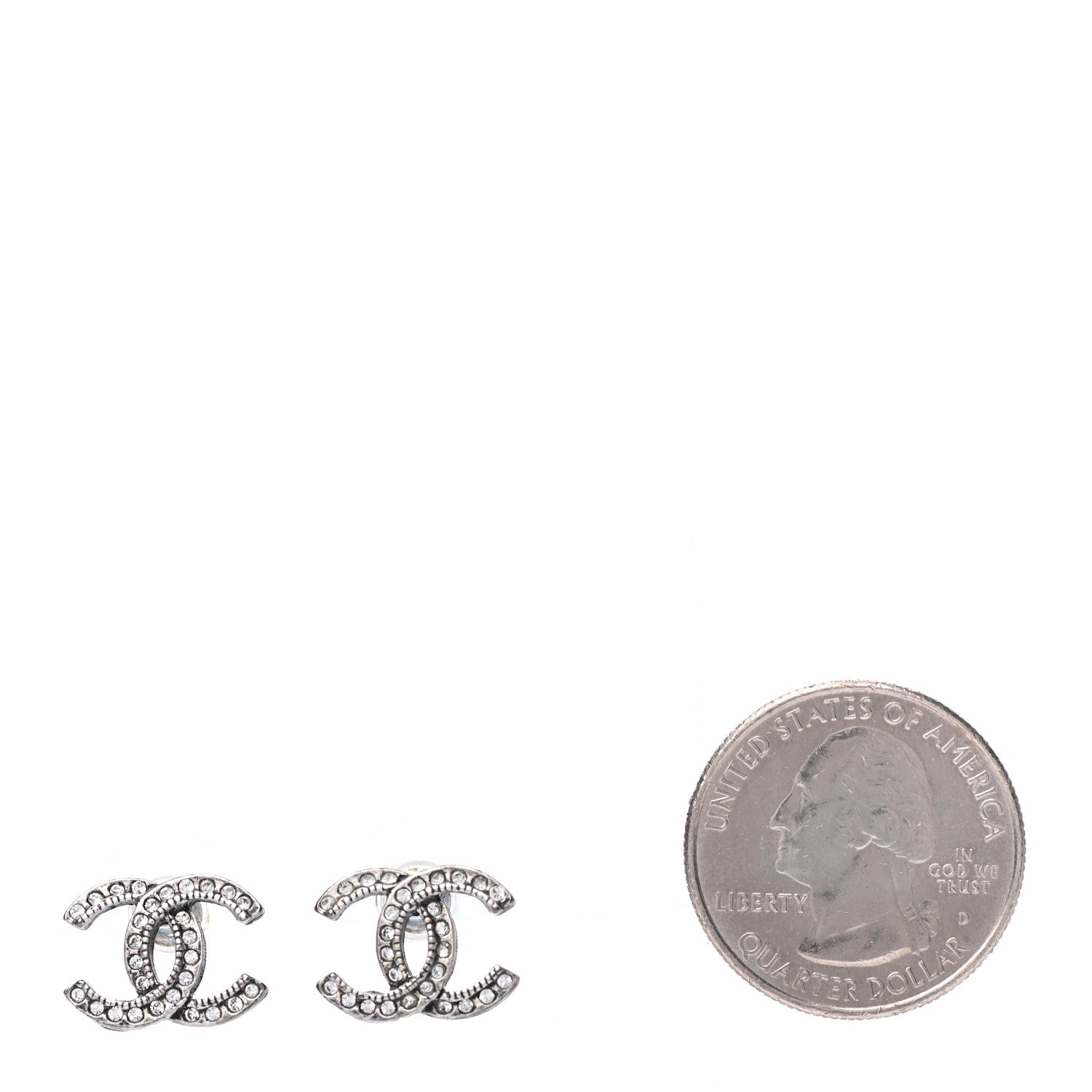 Chanel Ruthenium Crystal CC Earrings 2 of 4