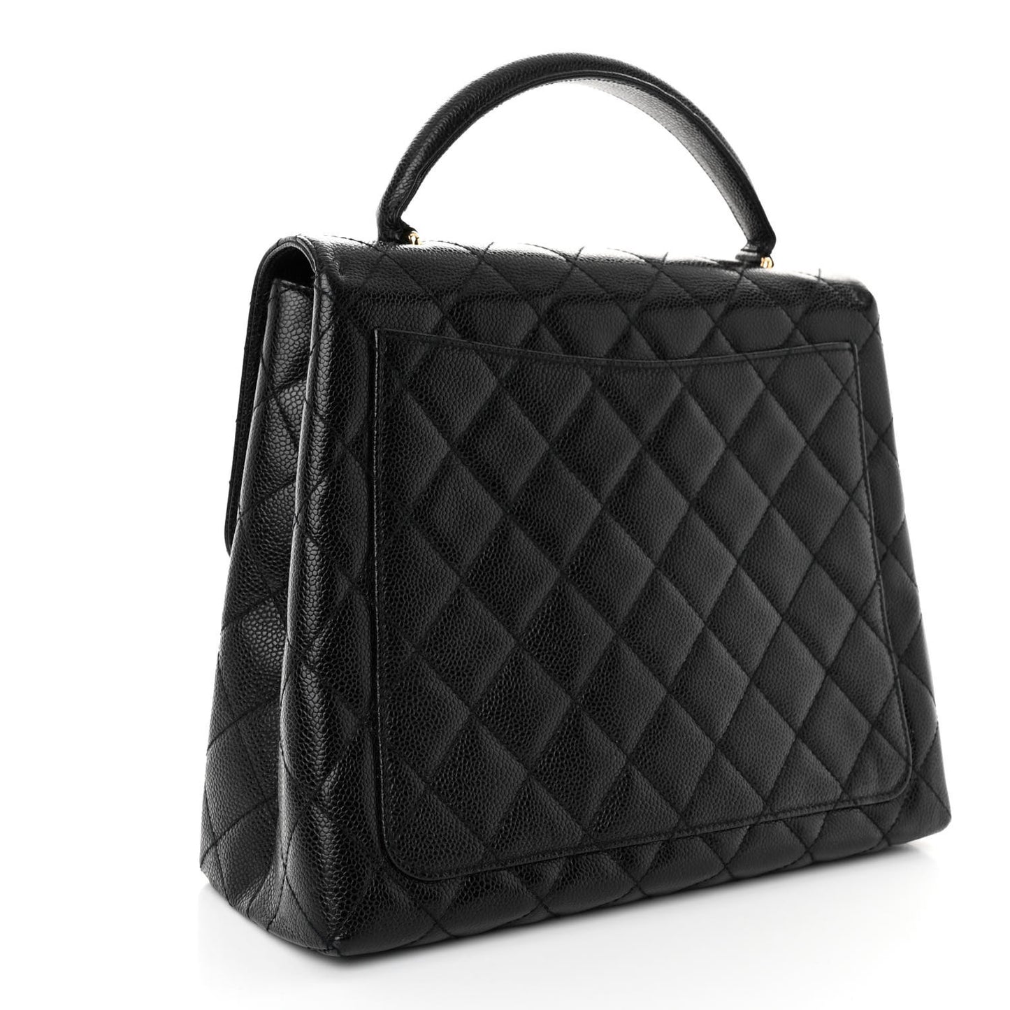 Caviar Quilted Jumbo Kelly Flap Black