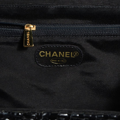 Chanel Lacquered Woven Straw Jumbo Single Flap Black 6 of 8