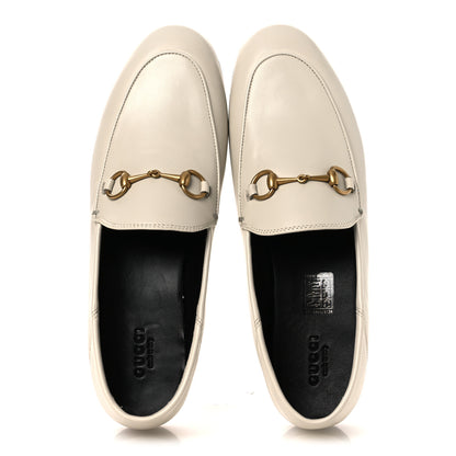 Gucci Lambskin Womens Brixton Horsebit Loafers 38 Mystic White 2 of 12
