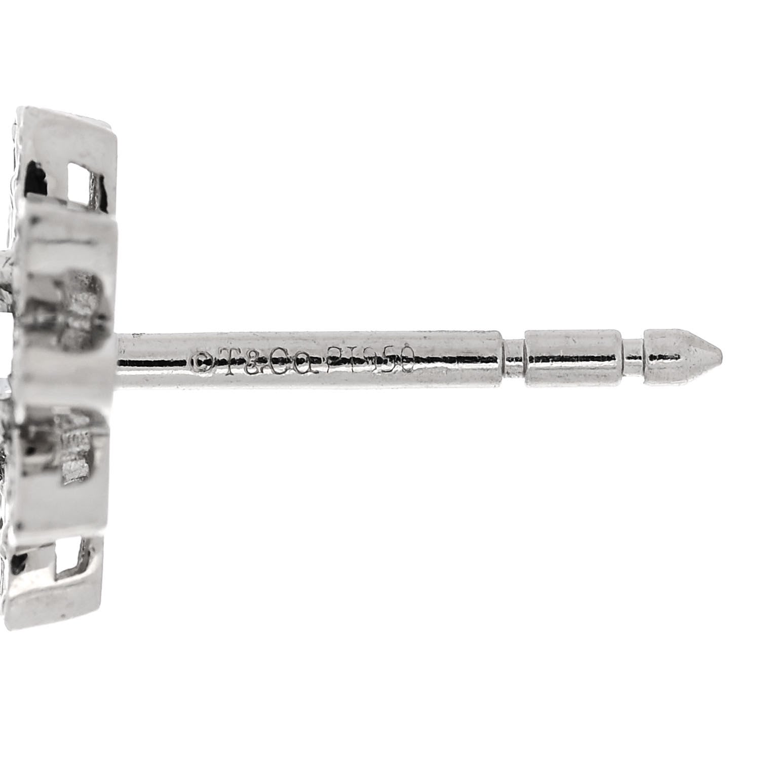 Tiffany Platinum Diamond Daisy Flower Earrings 4 of 5