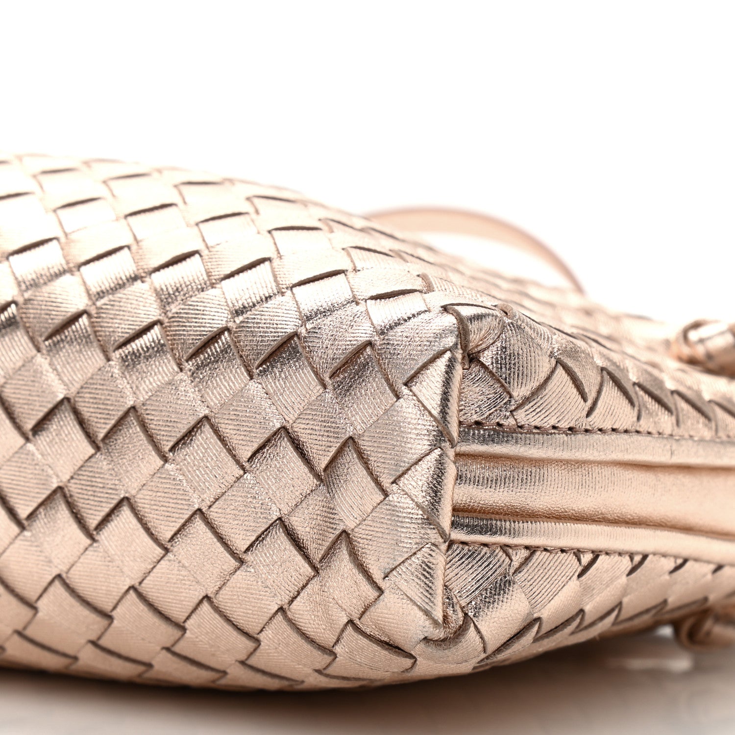 Bottega Veneta Metallic Grosgrain Intrecciato Nodini Crossbody Messenger Copper 9 of 9