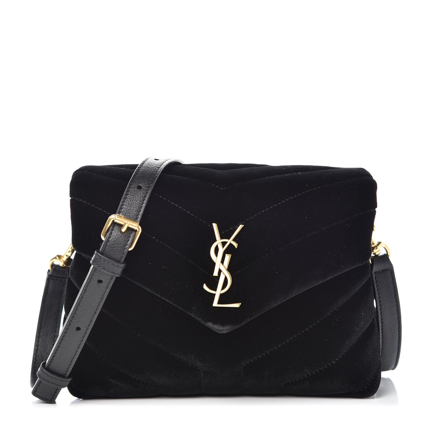 Velvet Y Quilted Monogram Toy Loulou Chain Satchel French Black