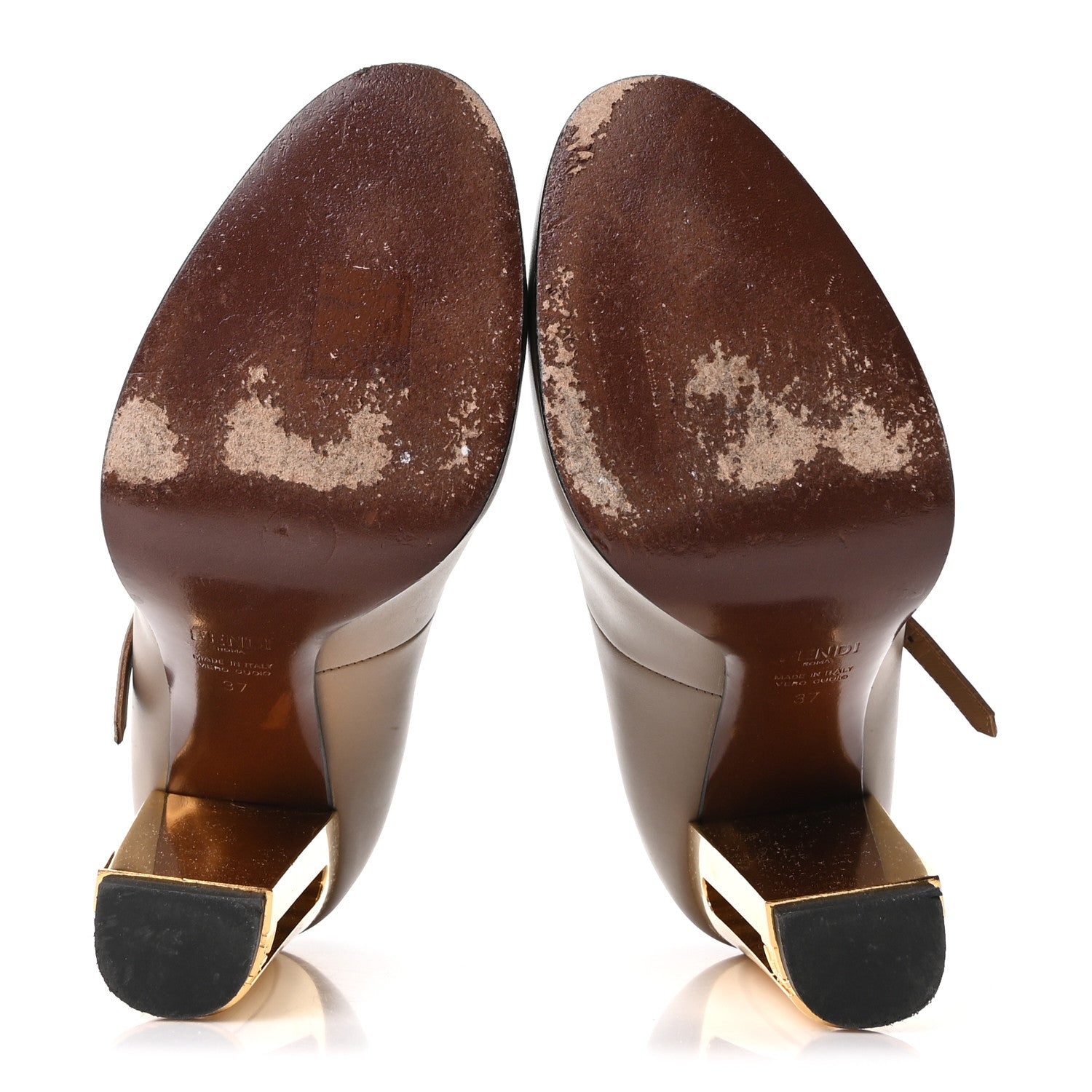 Fendi Vitello Delfina High Heel Pumps 37 Tortora 6 of 10