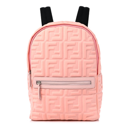 Fendi Econyl Nylon Lycra Vitello Seta FF Embossed Kids Backpack Pink 1 of 13