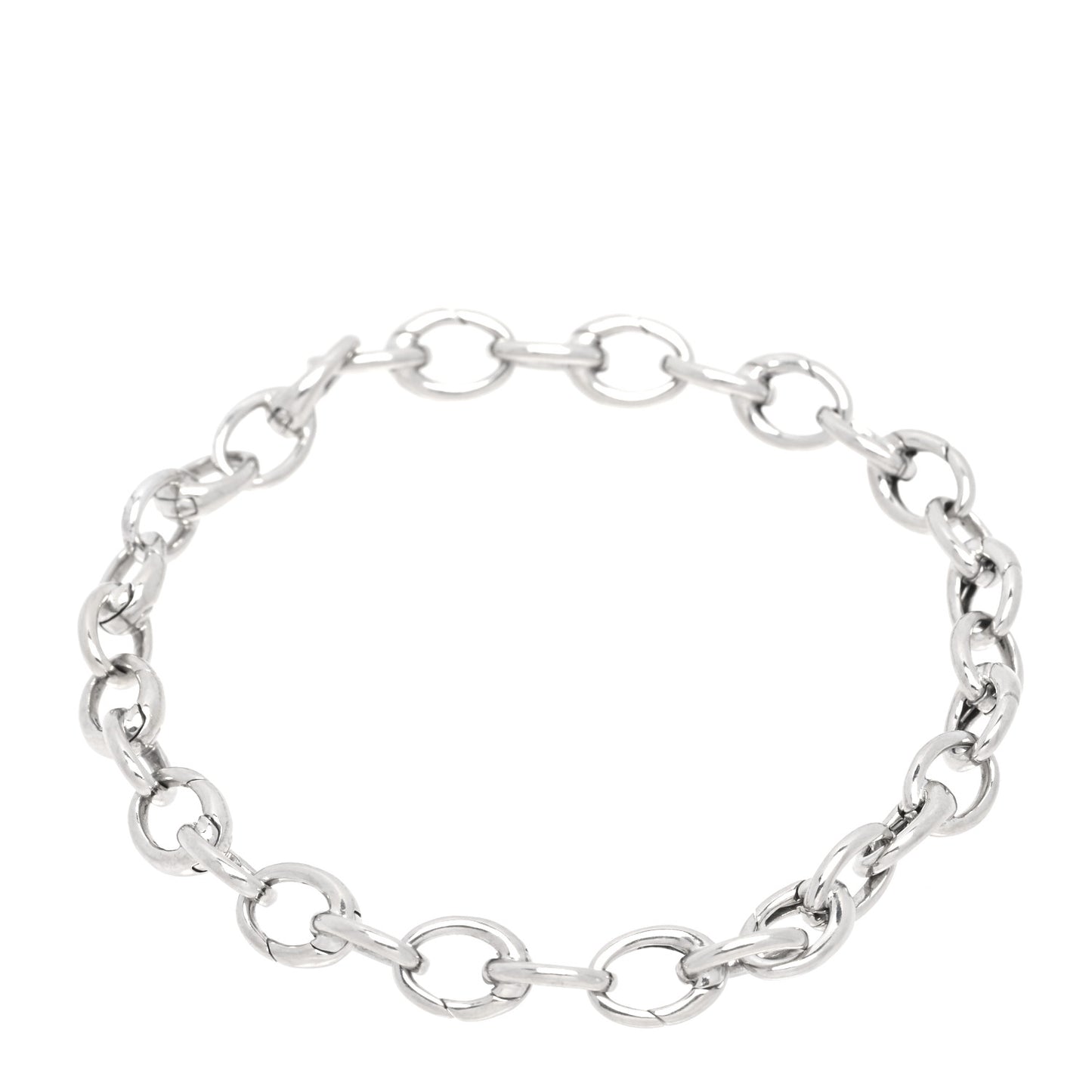Platinum Oval Clasping Link Bracelet
