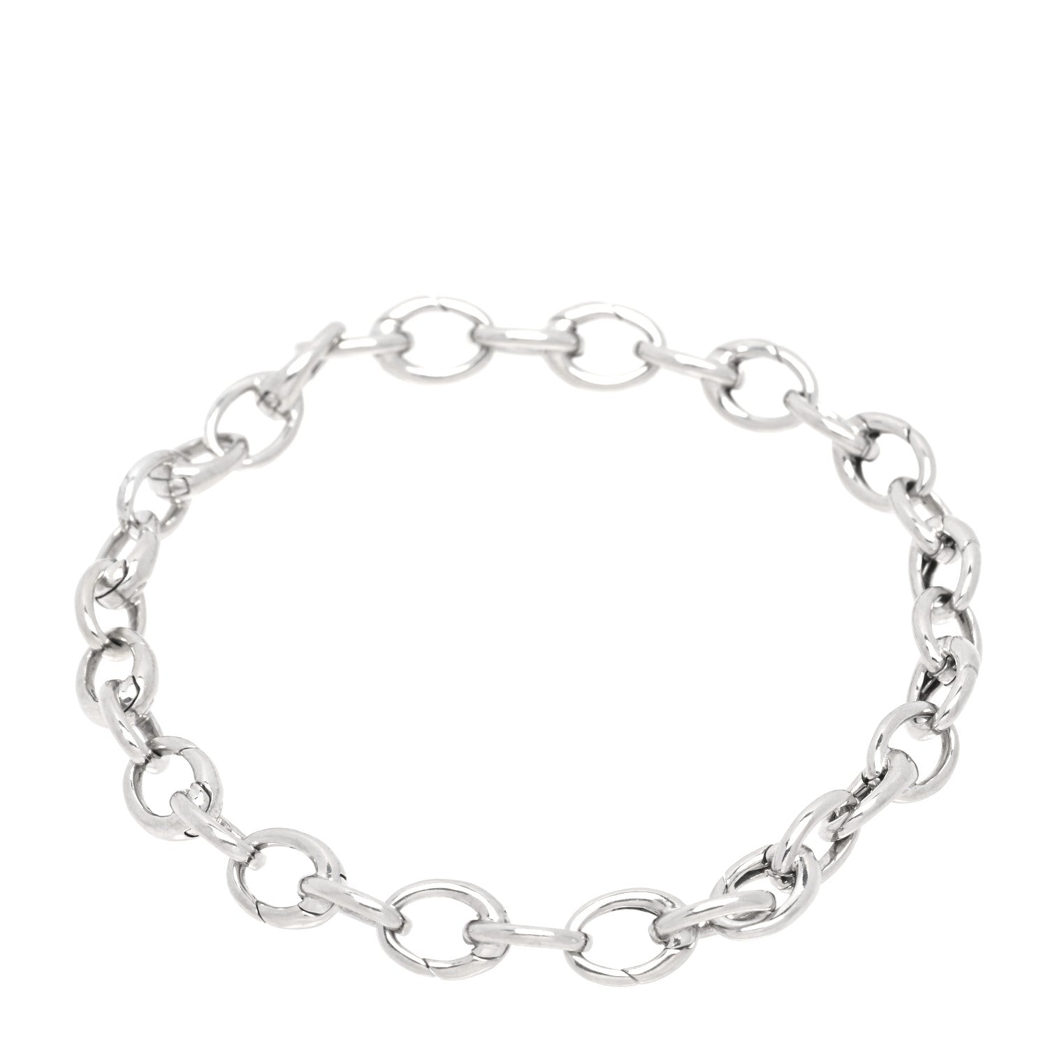 Tiffany Platinum Oval Clasping Link Bracelet 2 of 5