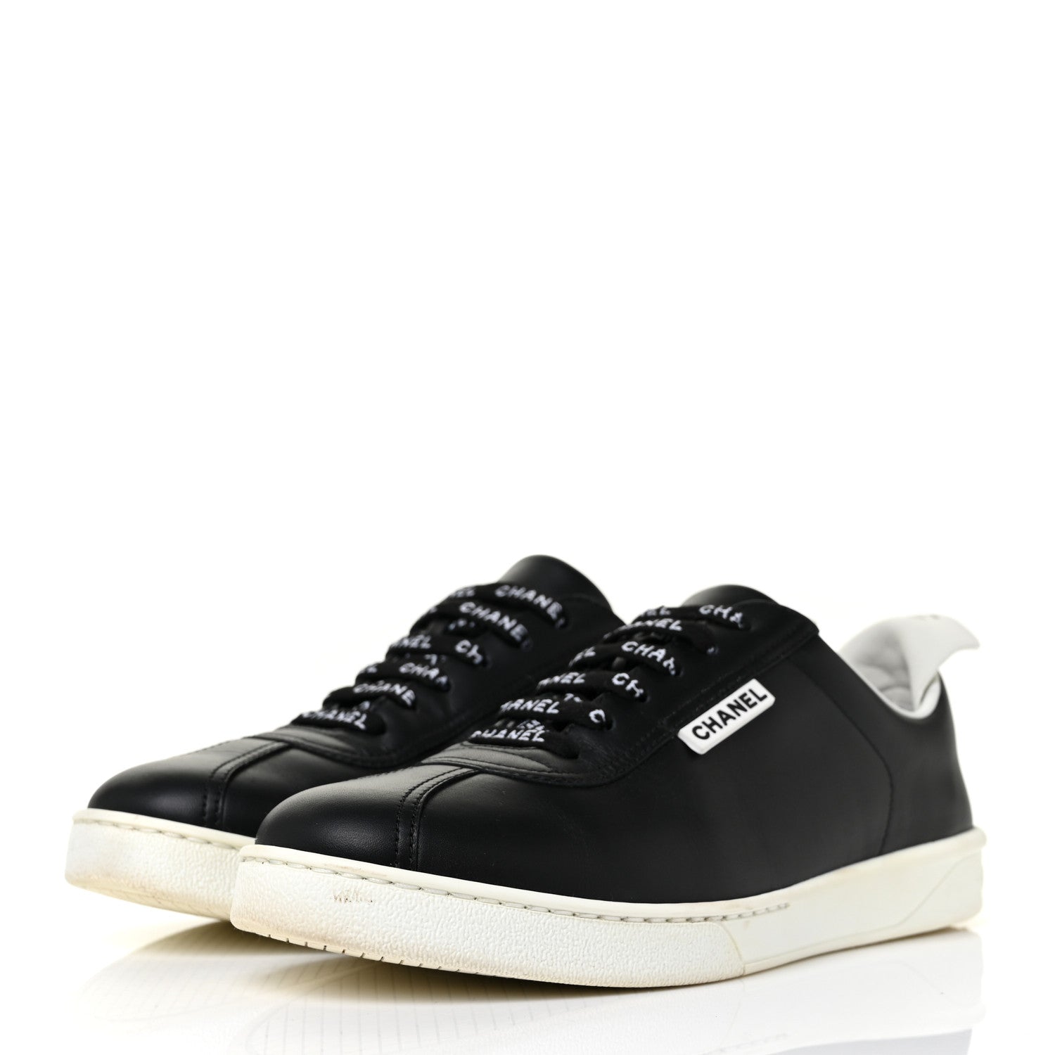 Chanel Calfskin CC Womens Sneakers 39.5 Black 3 of 9