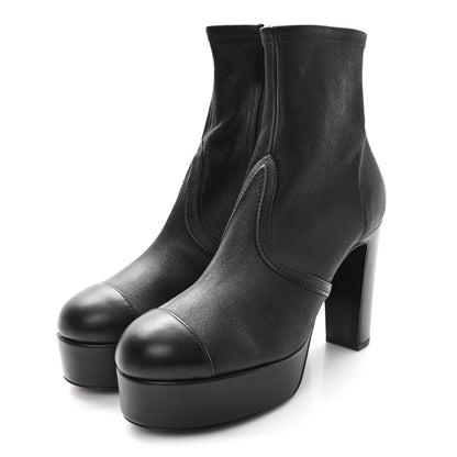 Chanel Lambskin Platform Short Boots 39 Black 4 of 9