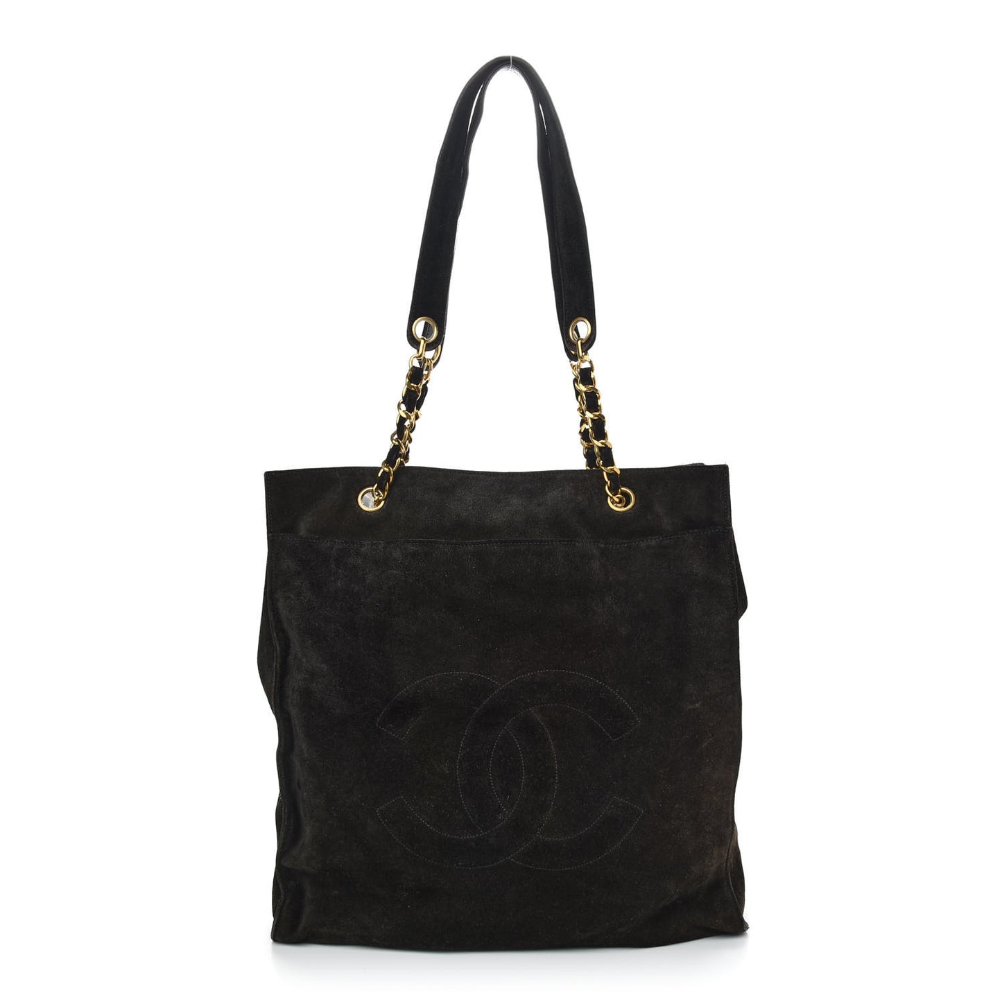 Suede CC Shoulder Bag Black