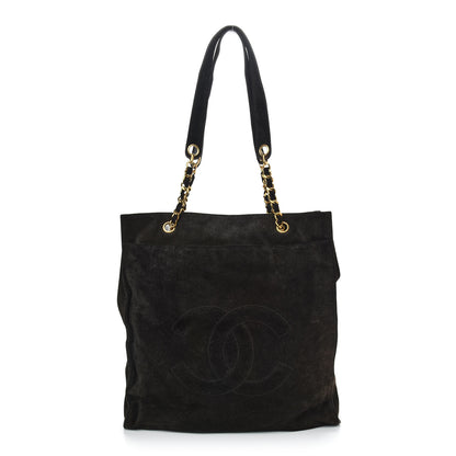 Chanel Suede CC Shoulder Bag Black 1 of 9