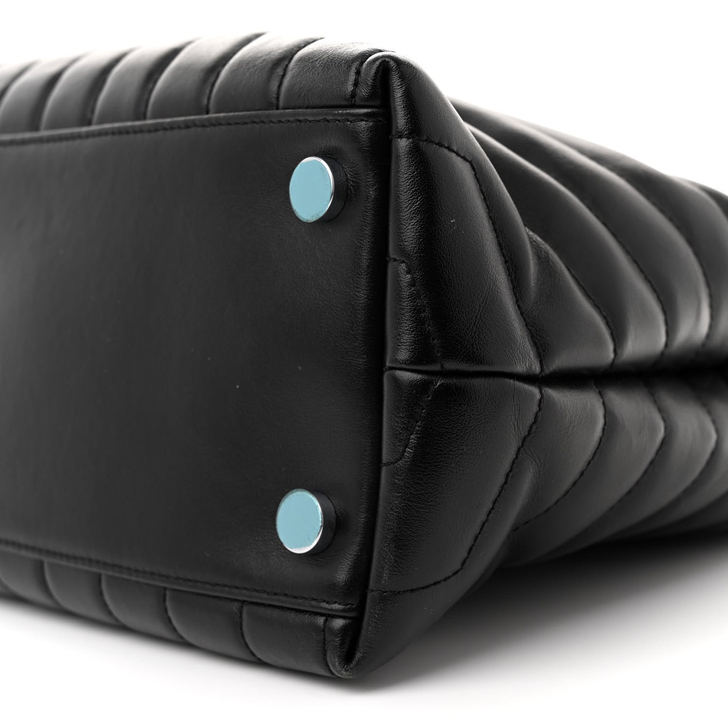Calfskin Y Quilted Monogram Large Loulou Shopper Black