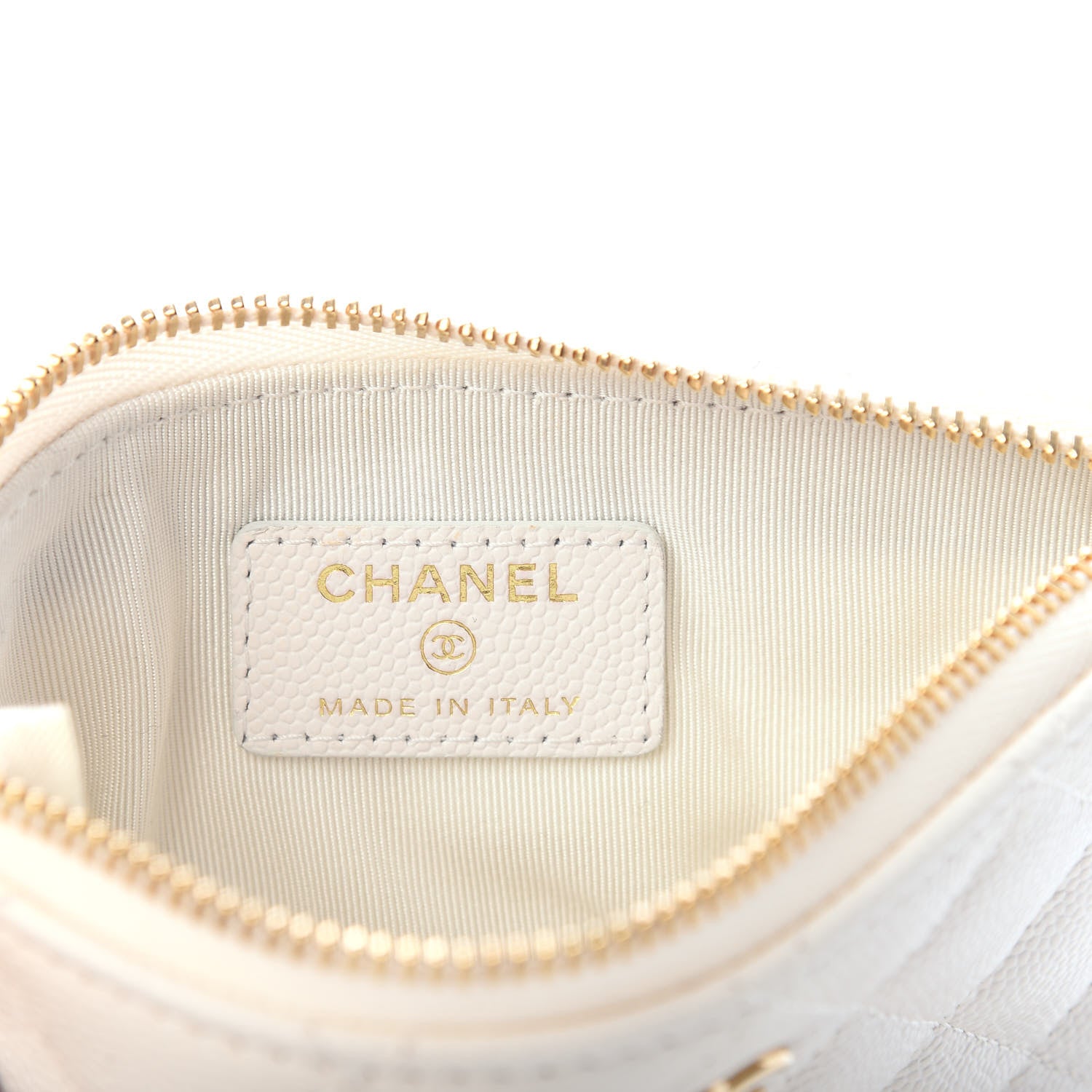 Chanel Caviar Quilted Small Cosmetic Case White 6 of 8
