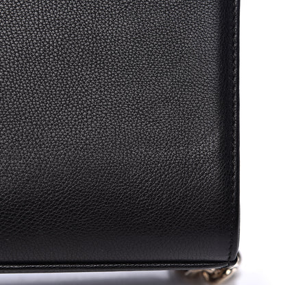 Chanel Grained Calfskin Quilted Medium Label Click Flap Bag Black 12 of 15