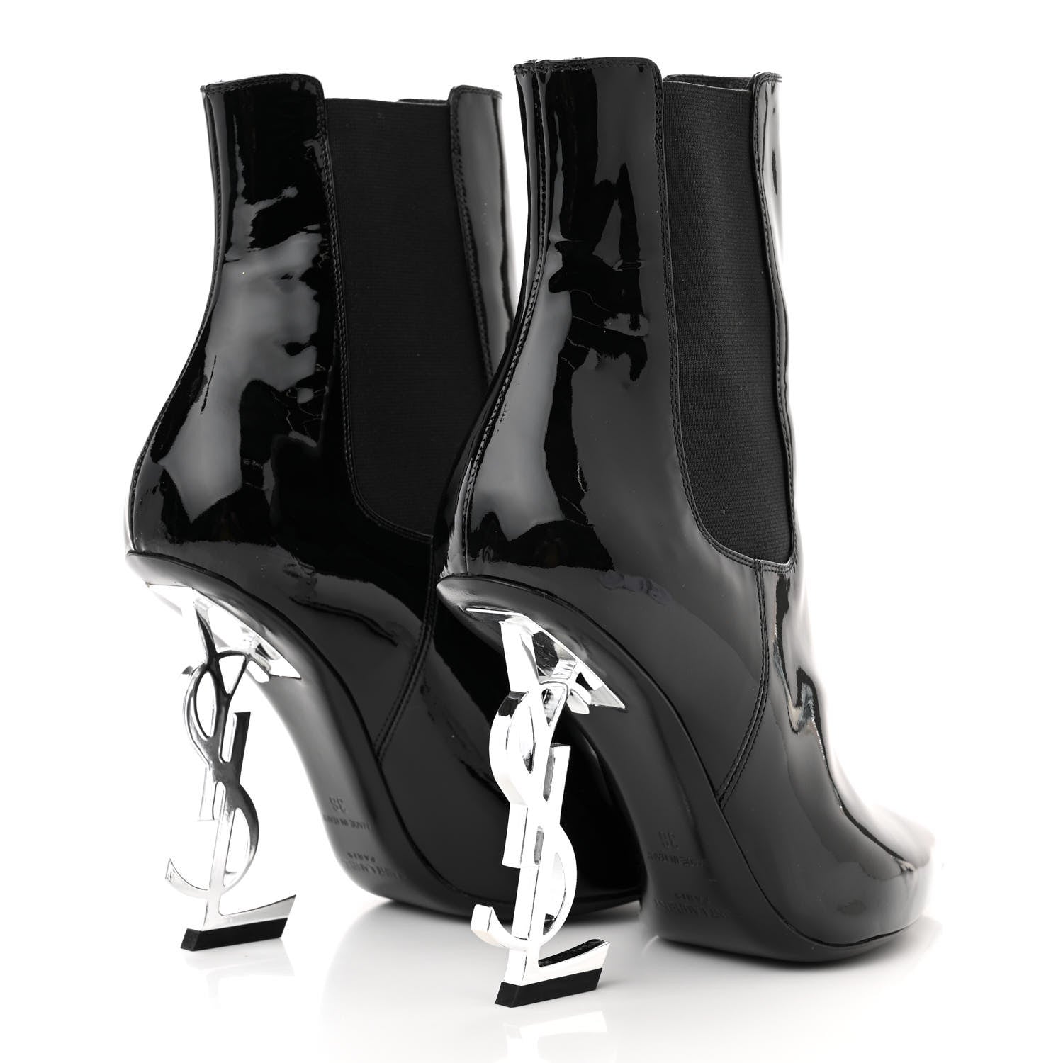 Saint Laurent Patent Opyum Ankle Booties 36 Black 4 of 8