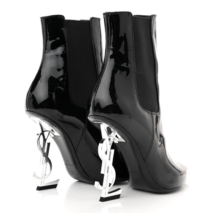 Saint Laurent Patent Opyum Ankle Booties 36 Black 4 of 8