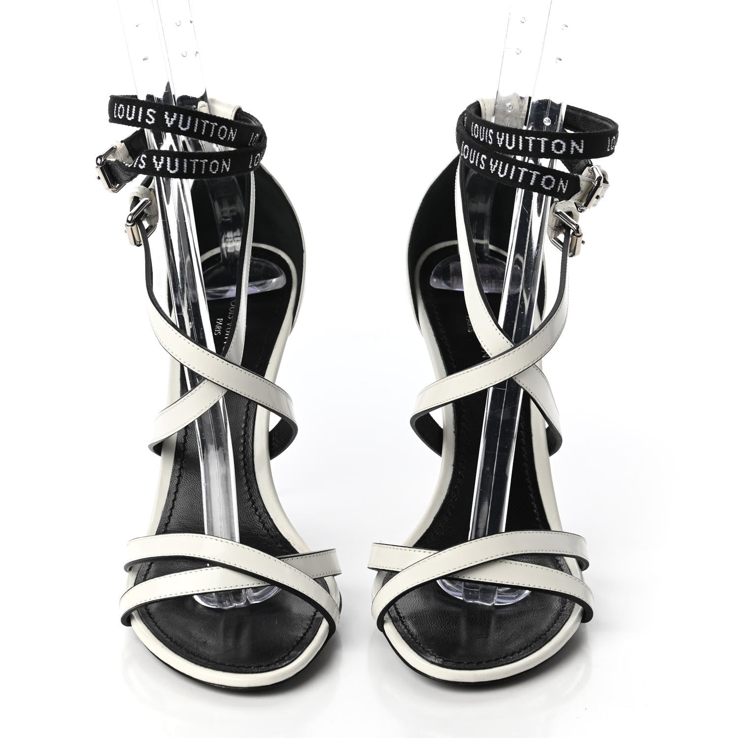 Louis Vuitton Patent Call Back Sandals 37 White 2 of 9