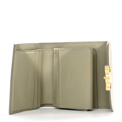 Celine Shiny Calfskin Triomphe Compact Wallet Green Clay 5 of 9