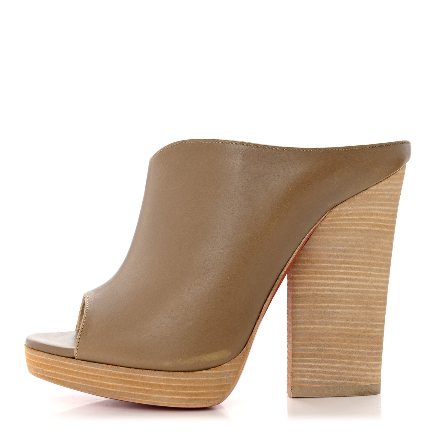 Calfskin Roche 120 Mule 35.5 Beige Grezzo