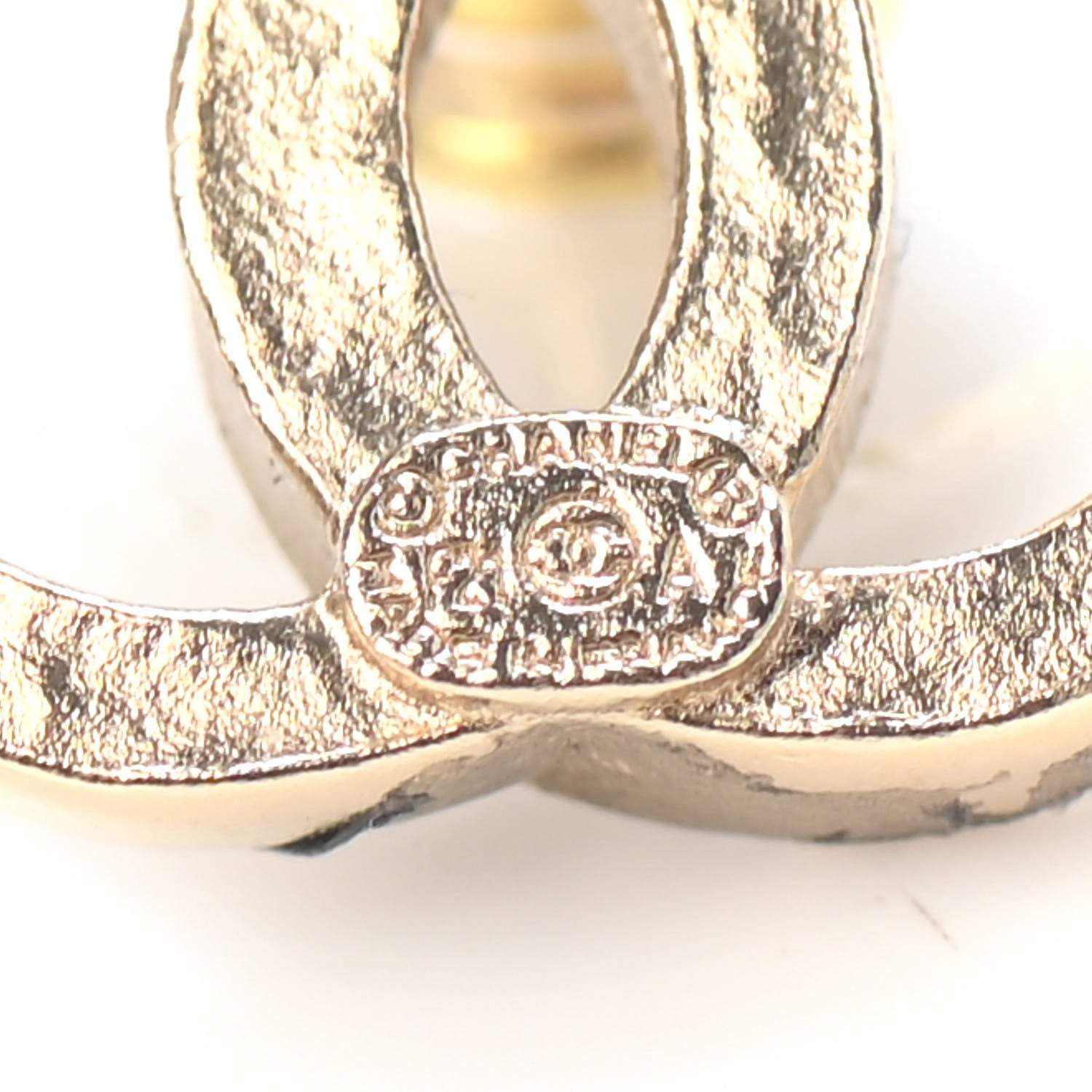 Chanel Crystal CC Crown Earrings Gold 4 of 4