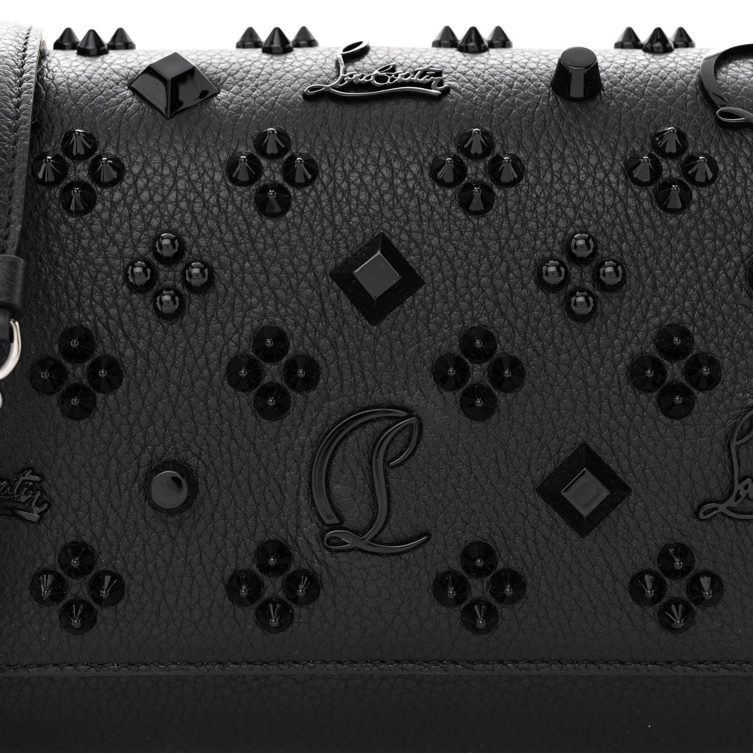 Christian Louboutin Calfskin Spikes Loubinthesky Paloma Clutch Black 9 of 11