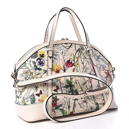 Gucci Canvas Flora Infinity Medium Nice Top Handle Dome Bag White 3 of 13