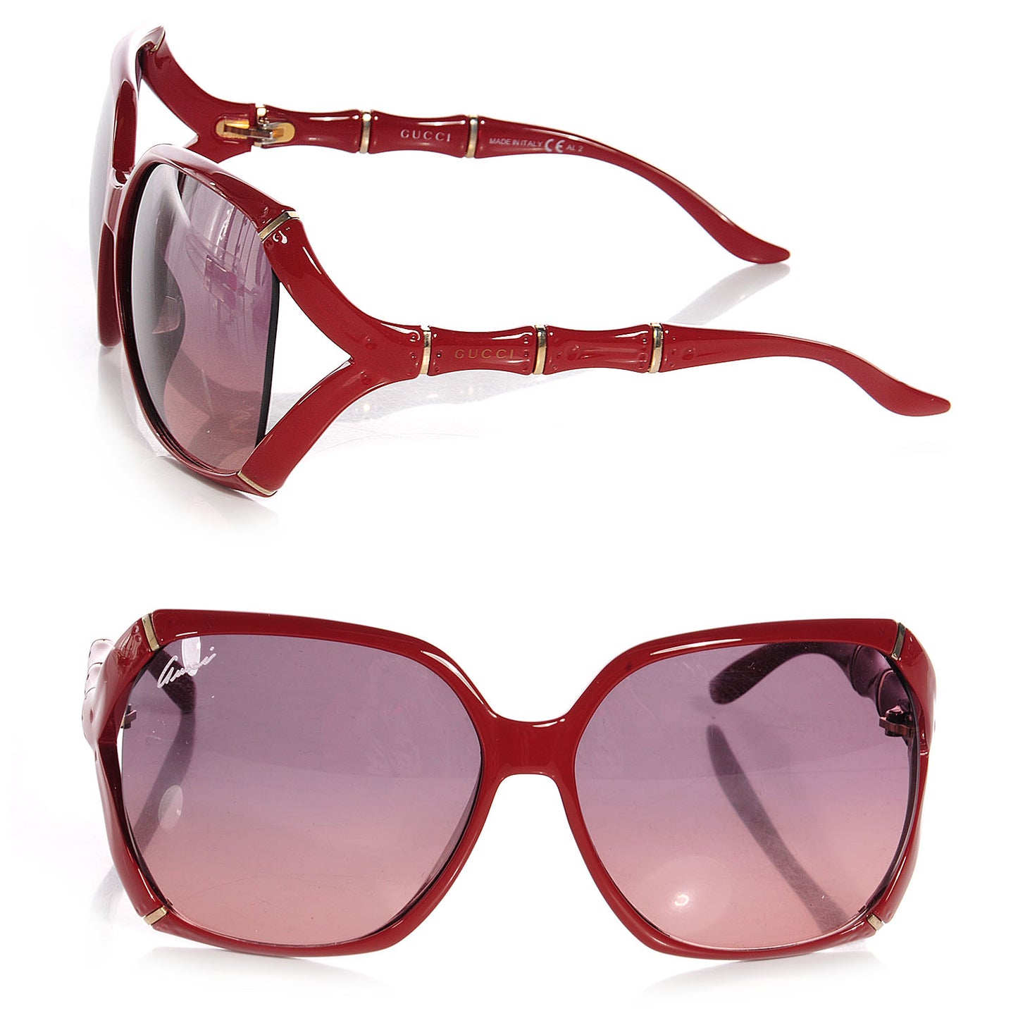 Gradient Bamboo Sunglasses GG 3508/S Red