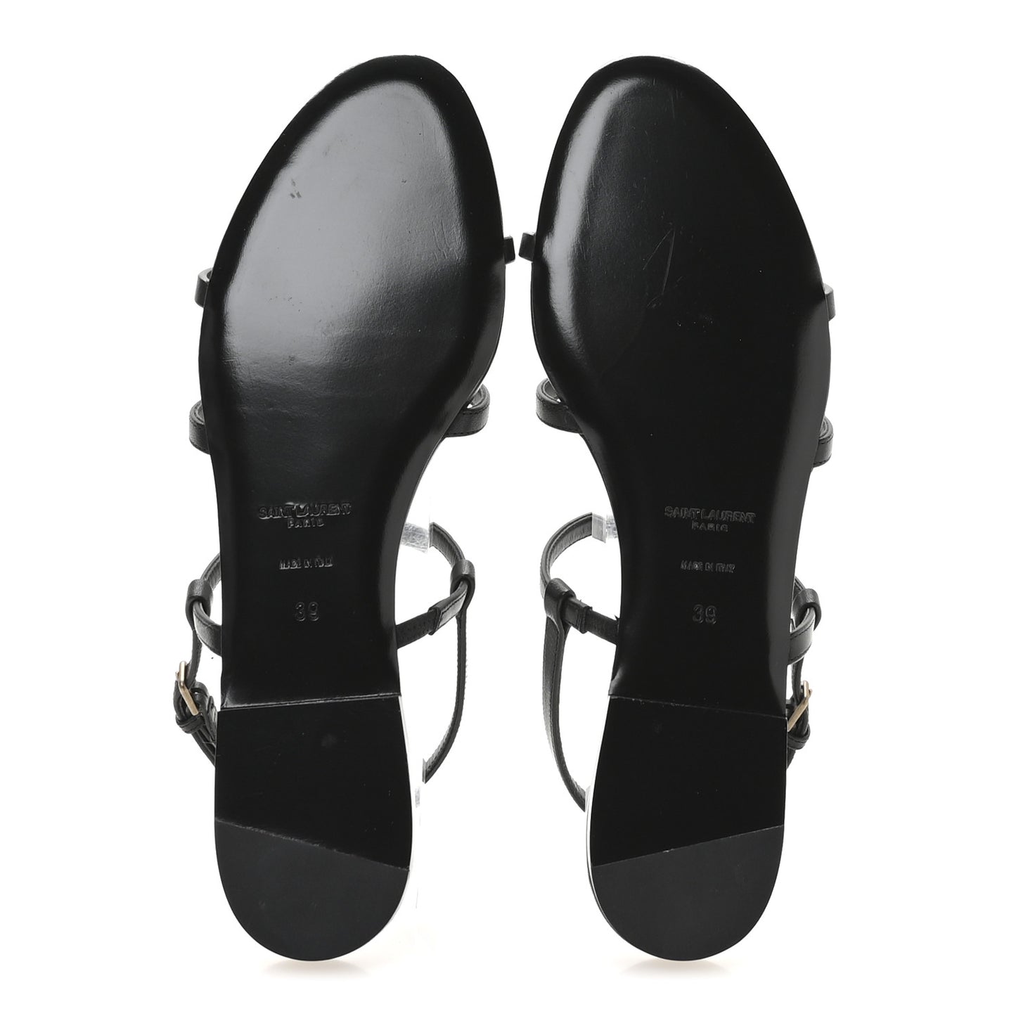 Calfskin Cassandra Monogram Sandals 39 Black