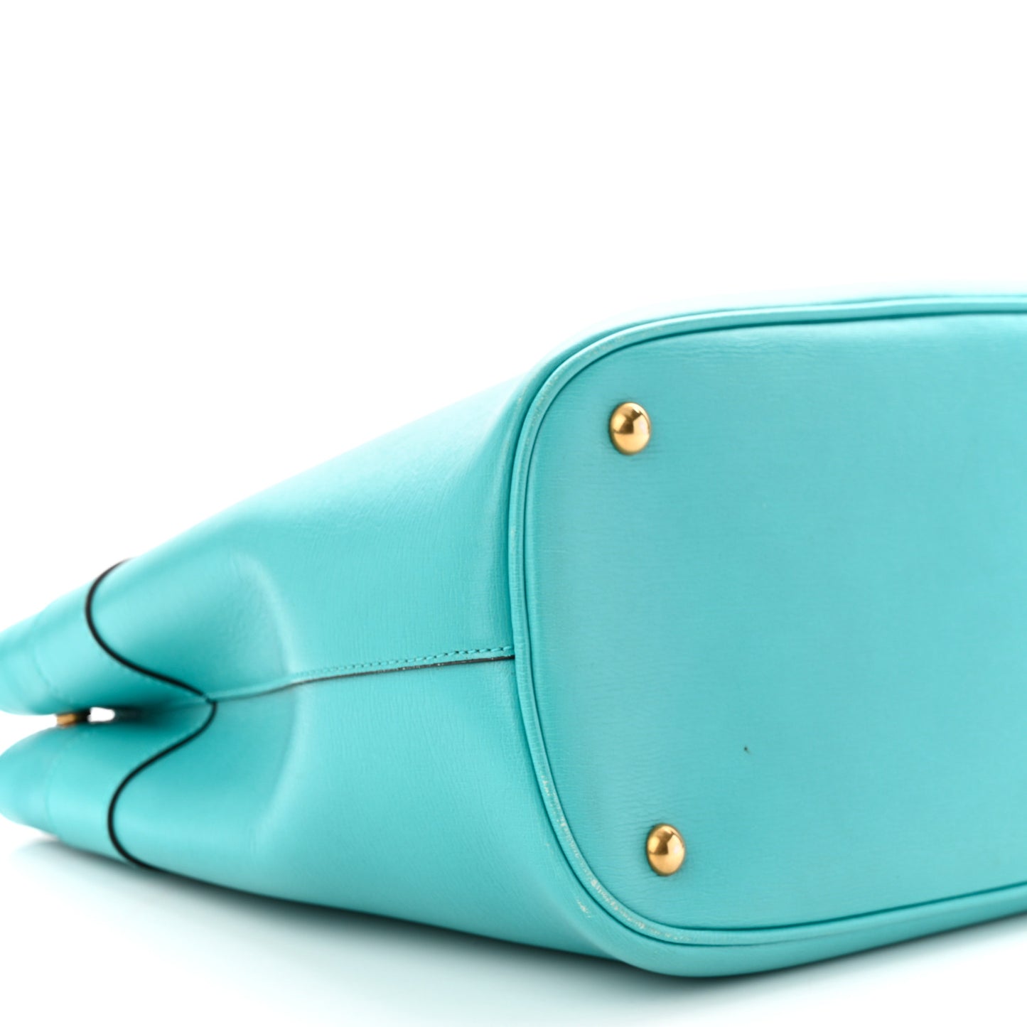Textured Calfskin Medium Bright Bit Tote Blue