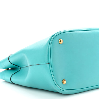 Gucci Textured Calfskin Medium Bright Bit Tote Blue 9 of 19