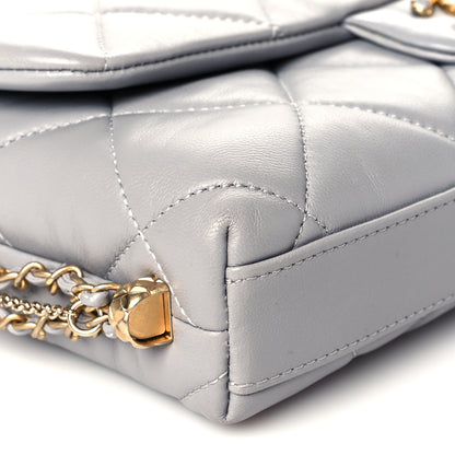 Chanel Lambskin Quilted Crush On Chains Flap Bag Grey 10 of 12