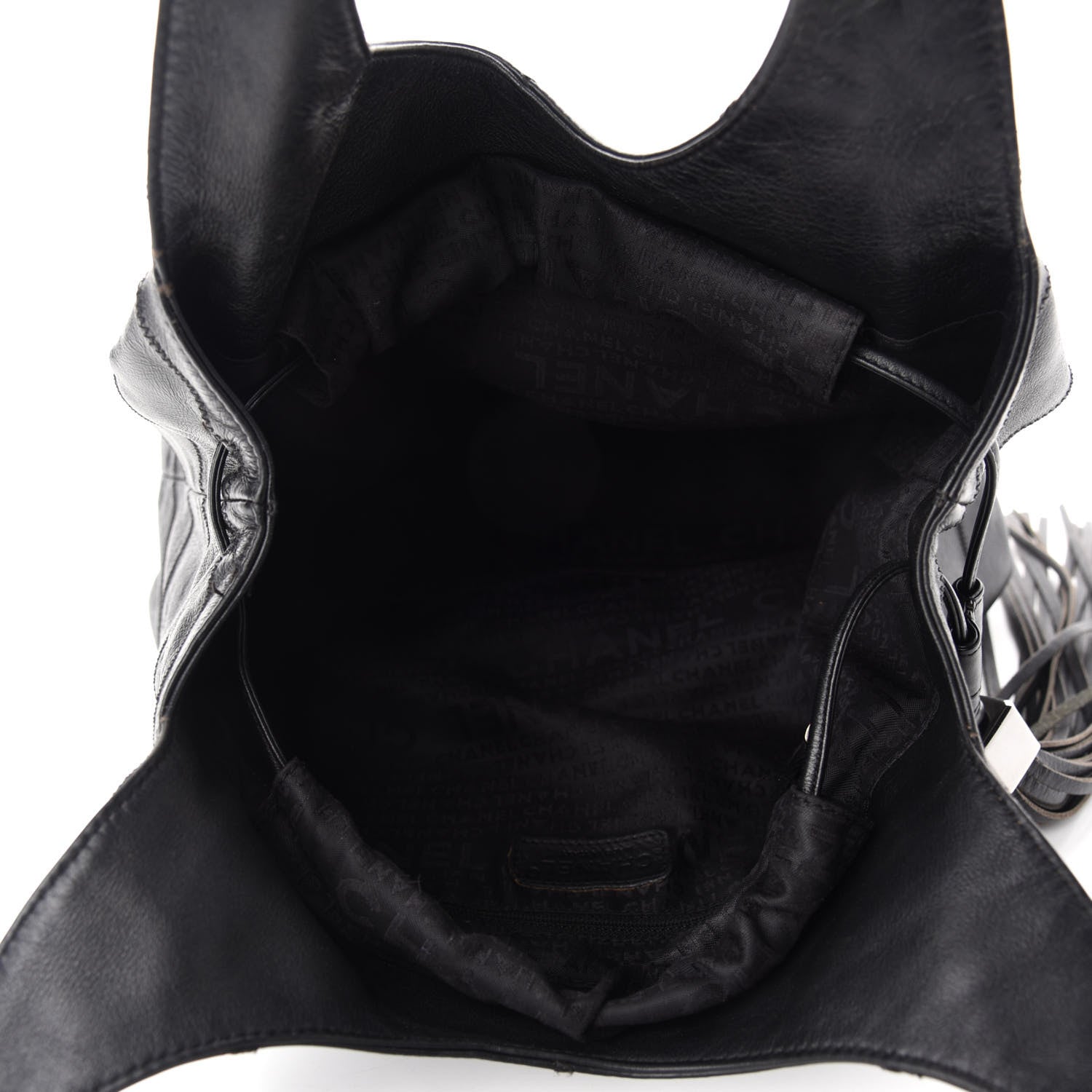 Chanel Calfskin Square Stitched Tassel Hobo Black 5 of 17