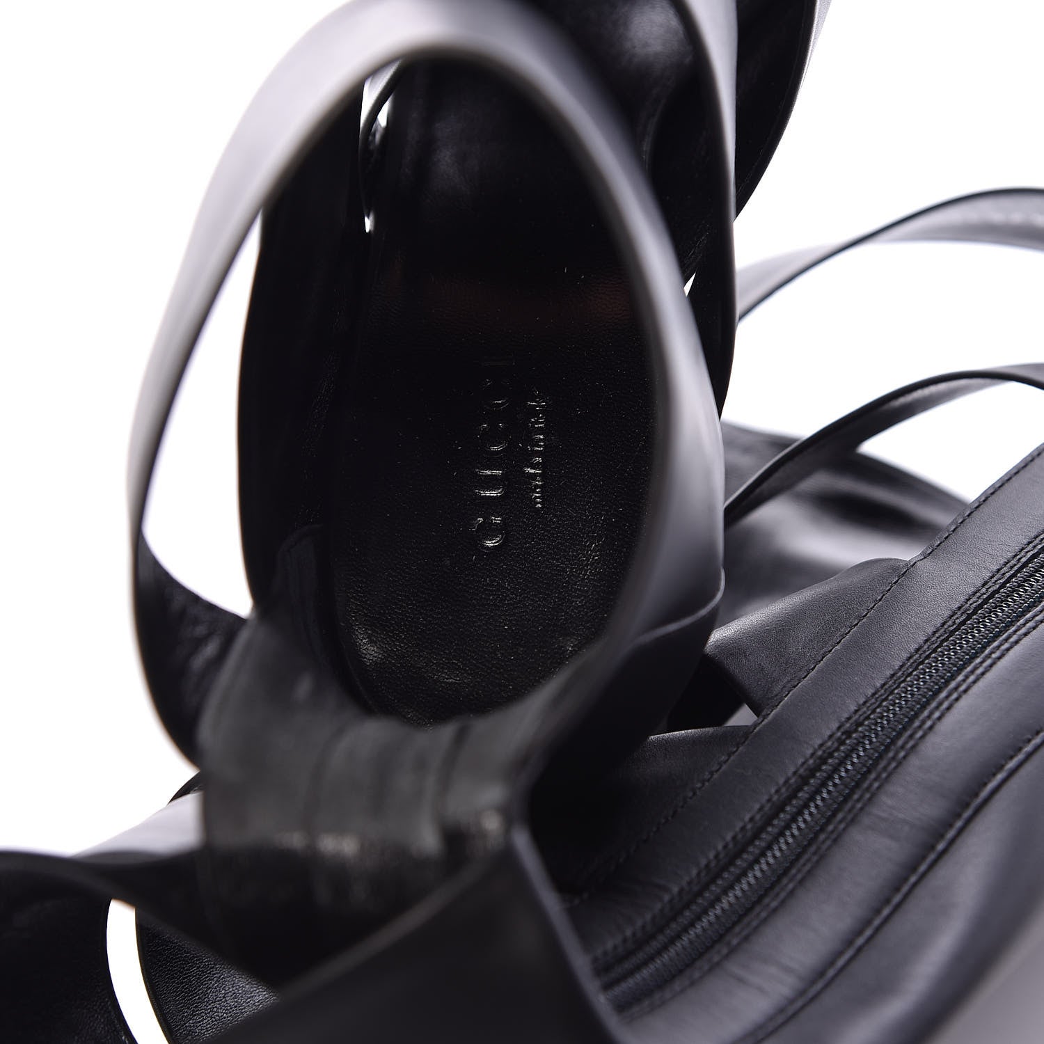 Gucci Calfskin Helena Tall Cutout Boots 37 Black 5 of 8