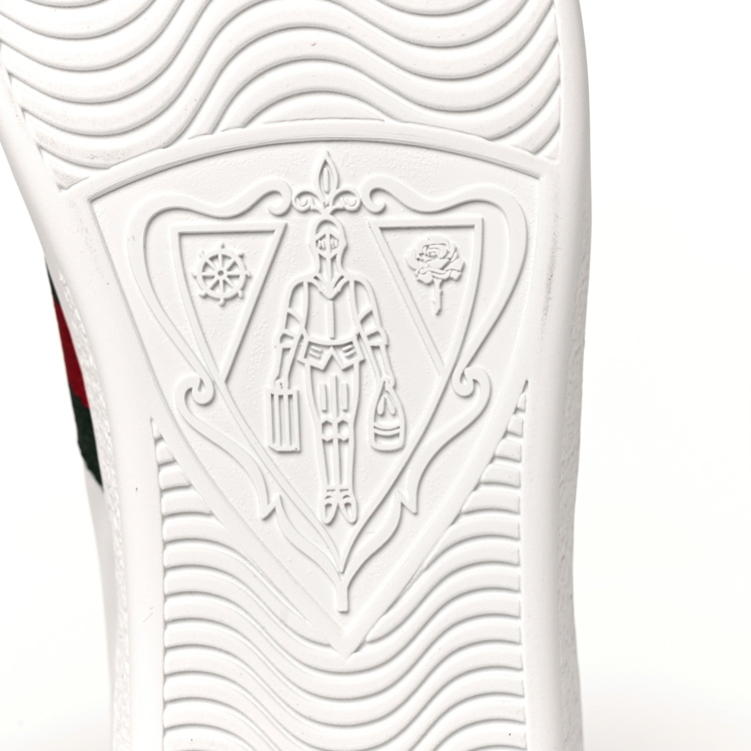 Gucci Calfskin Ayers Bee Embroidered Womens Ace Sneakers 36 White Green 7 of 10