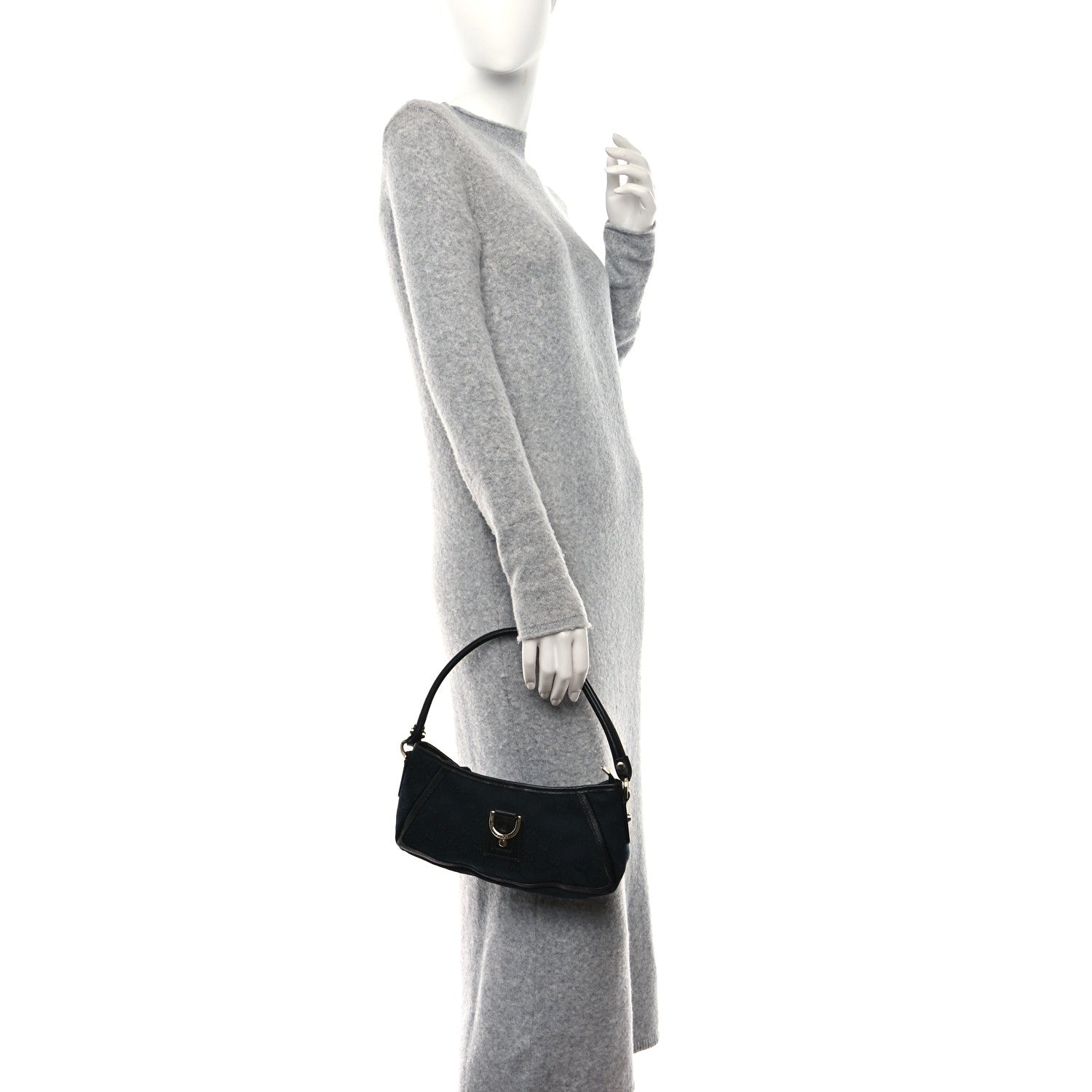Gucci Monogram D Ring Abbey Pochette Black 2 of 11