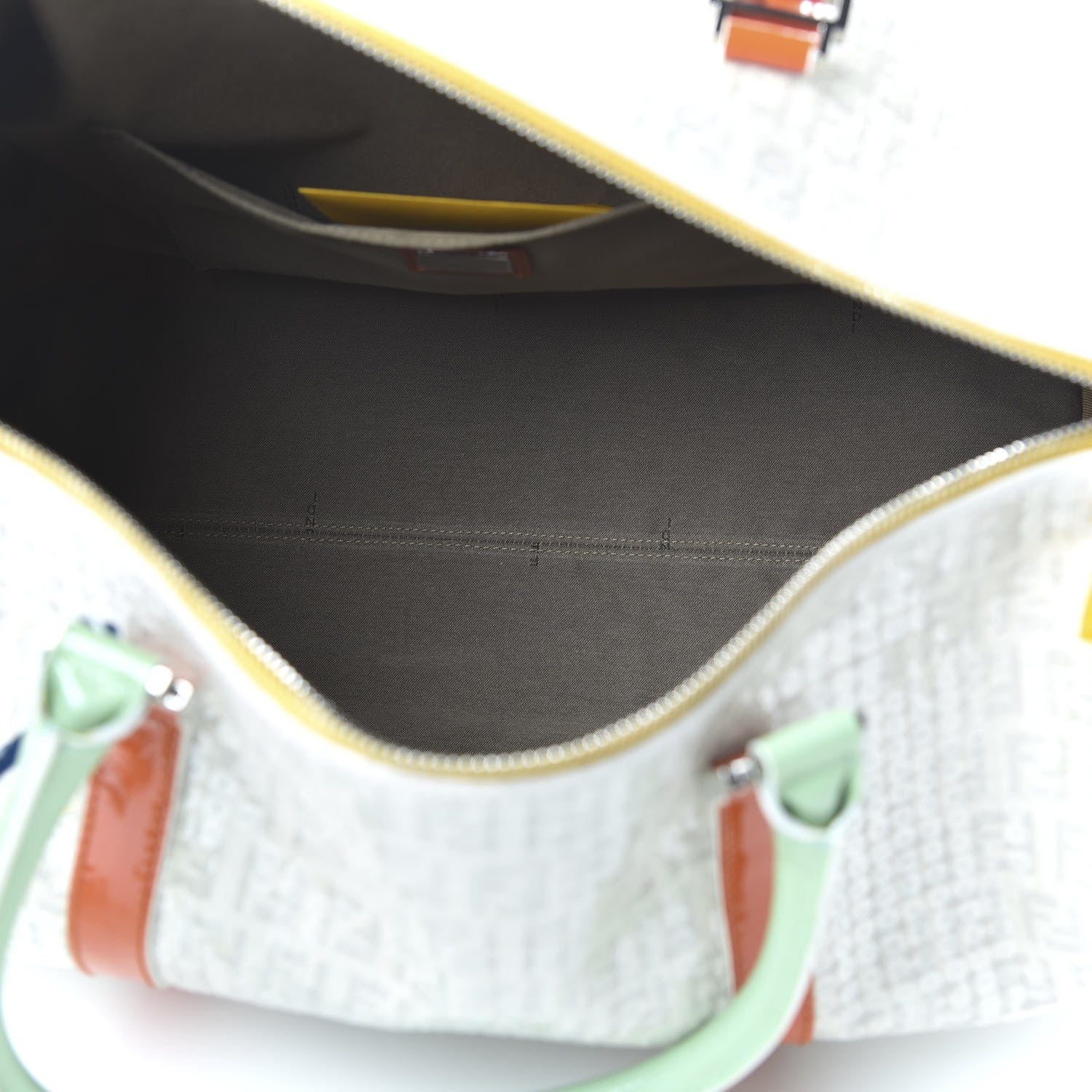 Fendi Sequin Patent Calfskin Zucchino Forever Boston White Multicolor 4 of 8