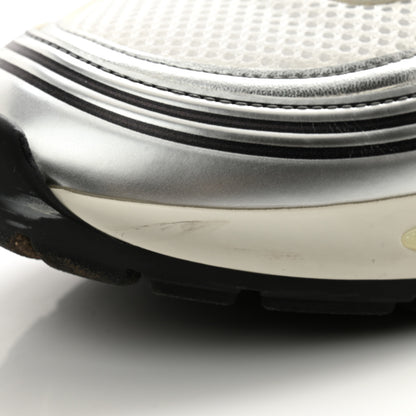 Chanel Fabric Laminated Calfskin Stretch CC Sneakers 40 White Silver 14 of 17