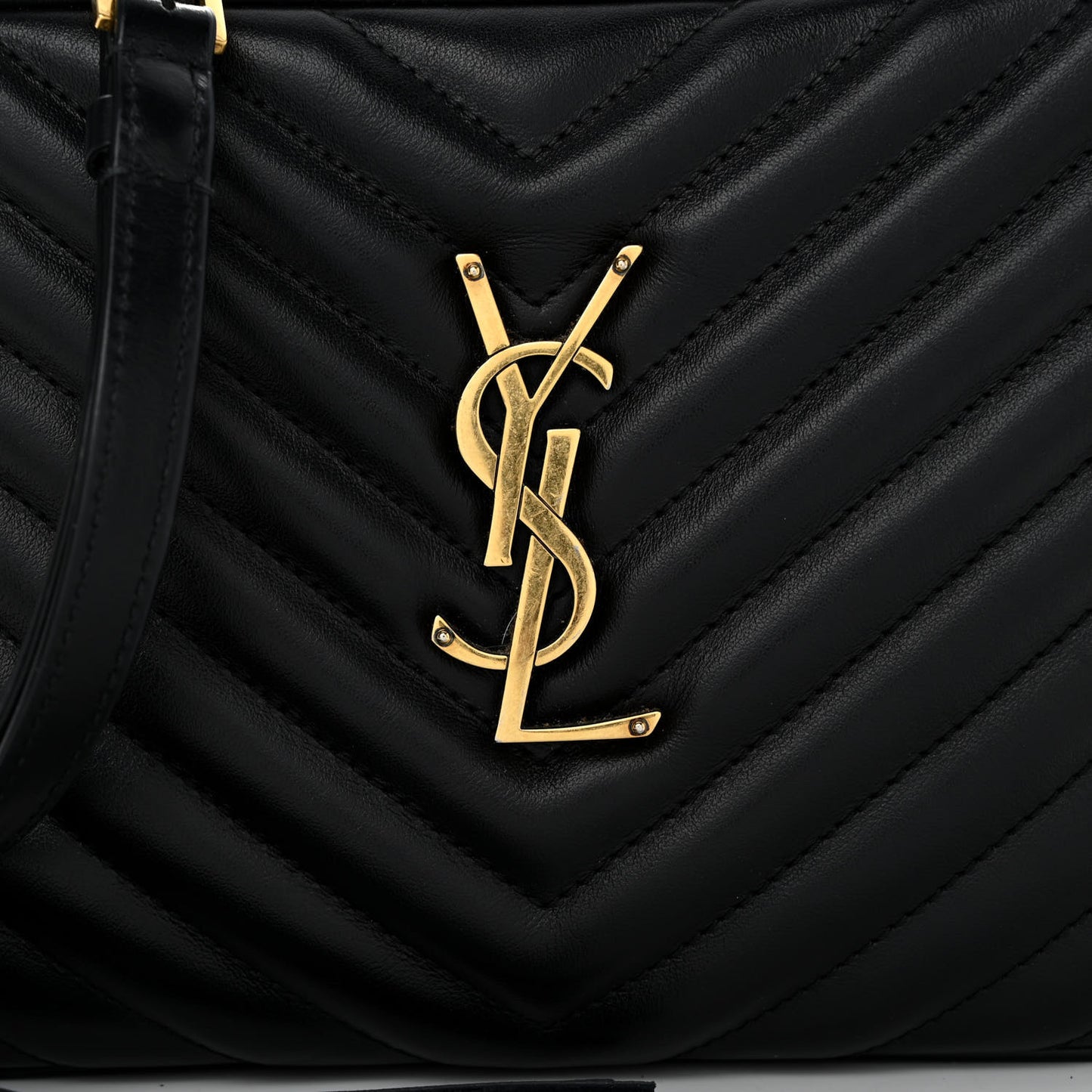 Calfskin Matelasse Monogram Lou Camera Bag Black