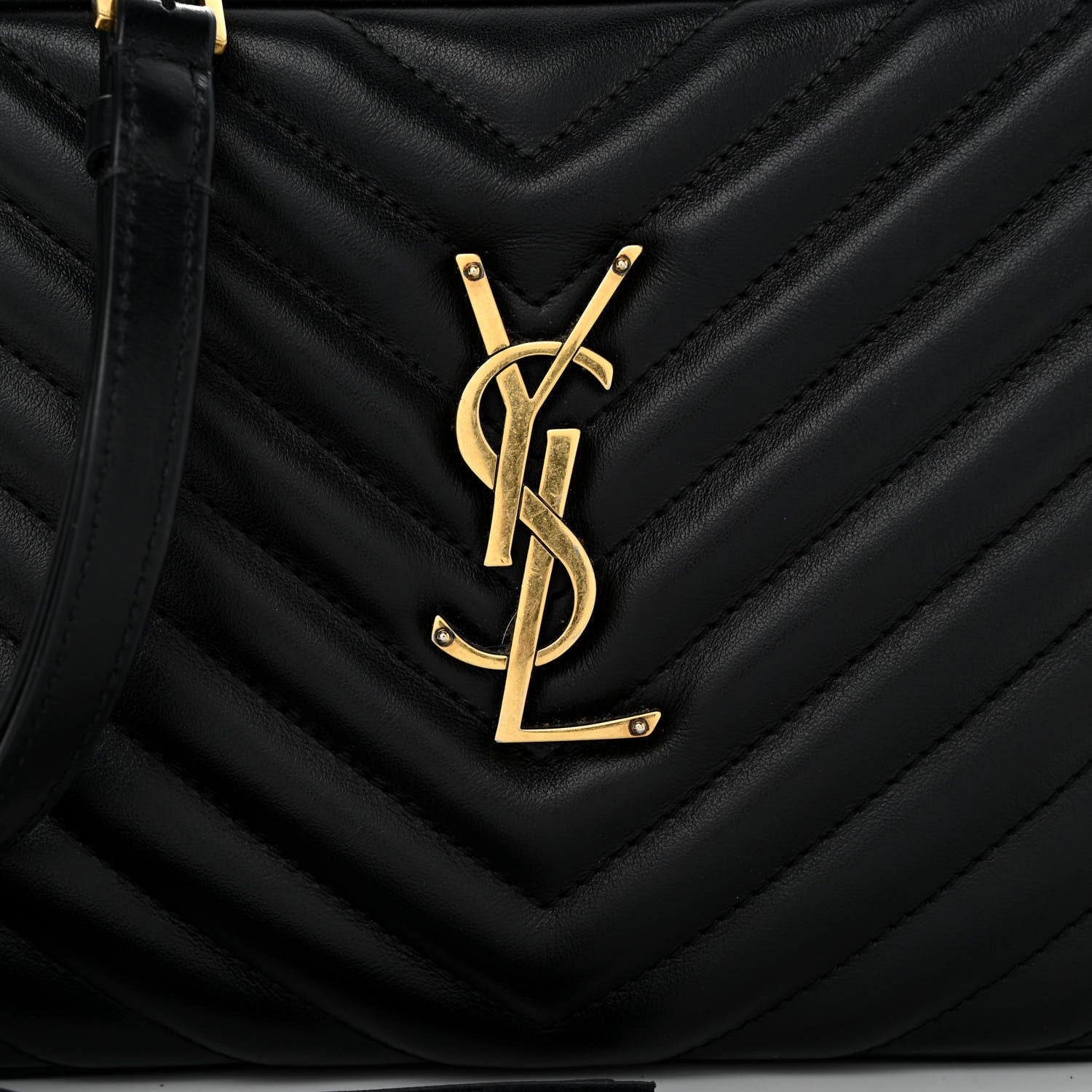 Saint Laurent Calfskin Matelasse Monogram Lou Camera Bag Black 7 of 9