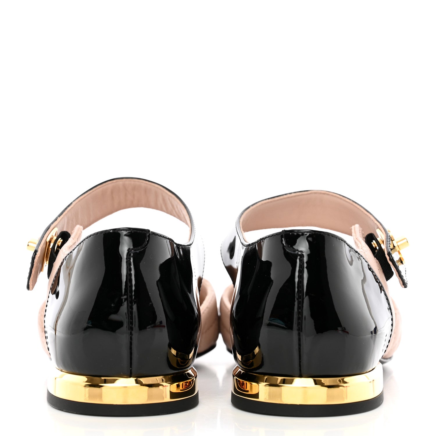 Chanel Patent Lambskin Quilted Cap Toe Ballerina Flats 36 Beige Black 5 of 18