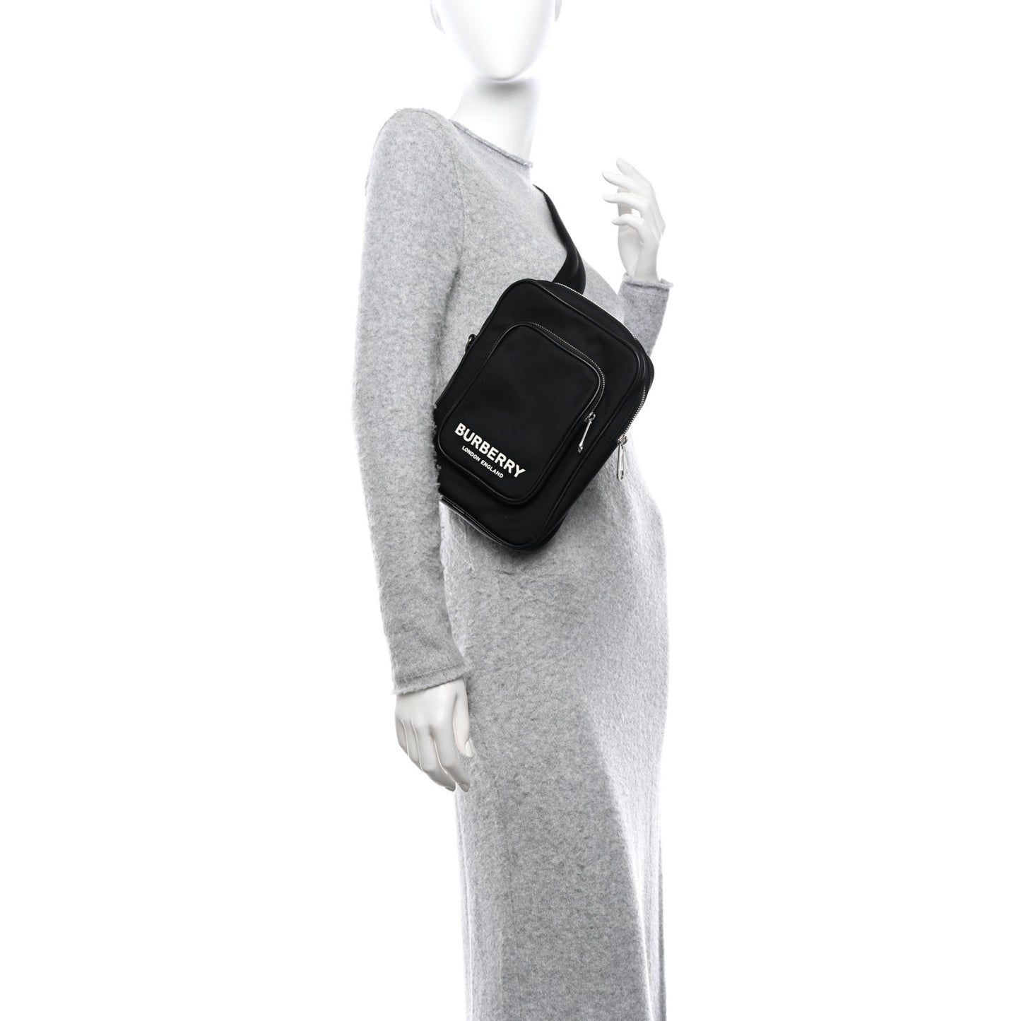 Nylon Logo Kieran Shoulder Bag Black