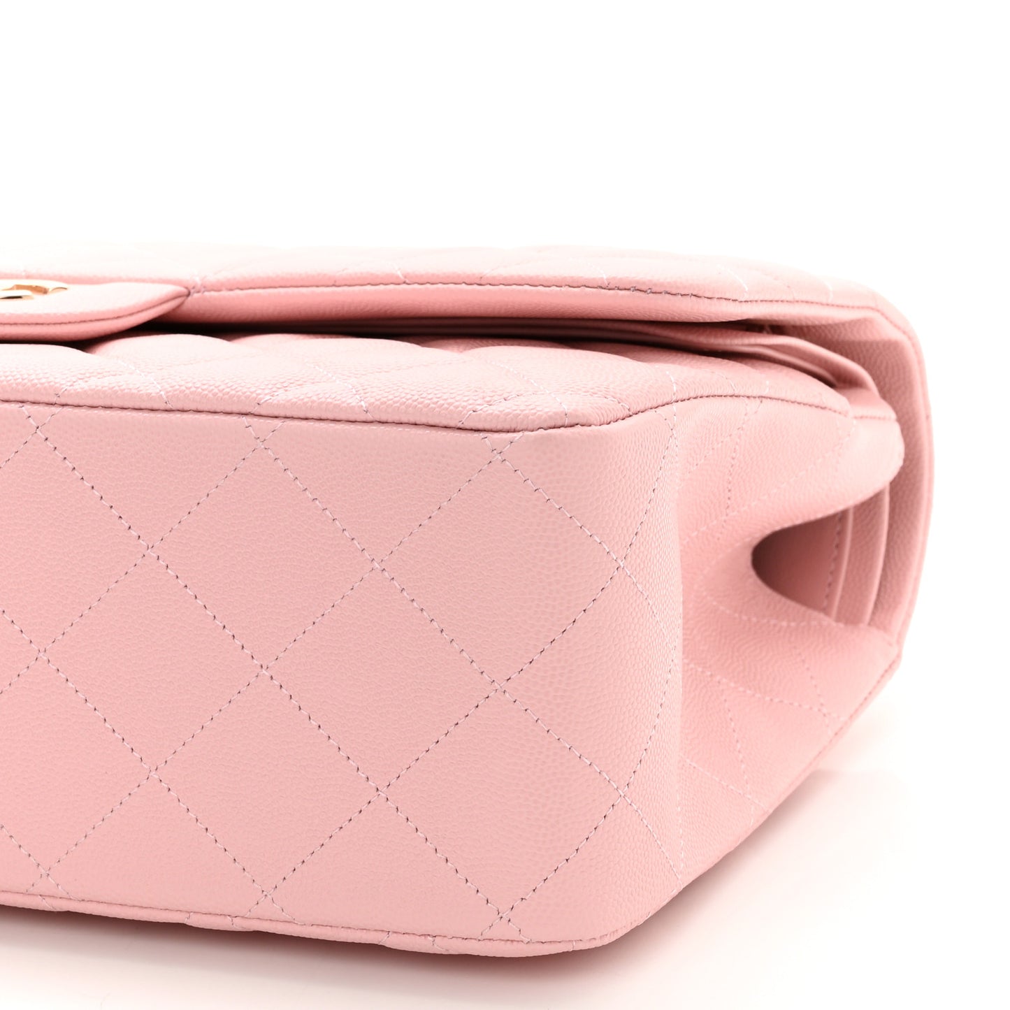 Caviar Quilted Jumbo Double Flap Light Pink