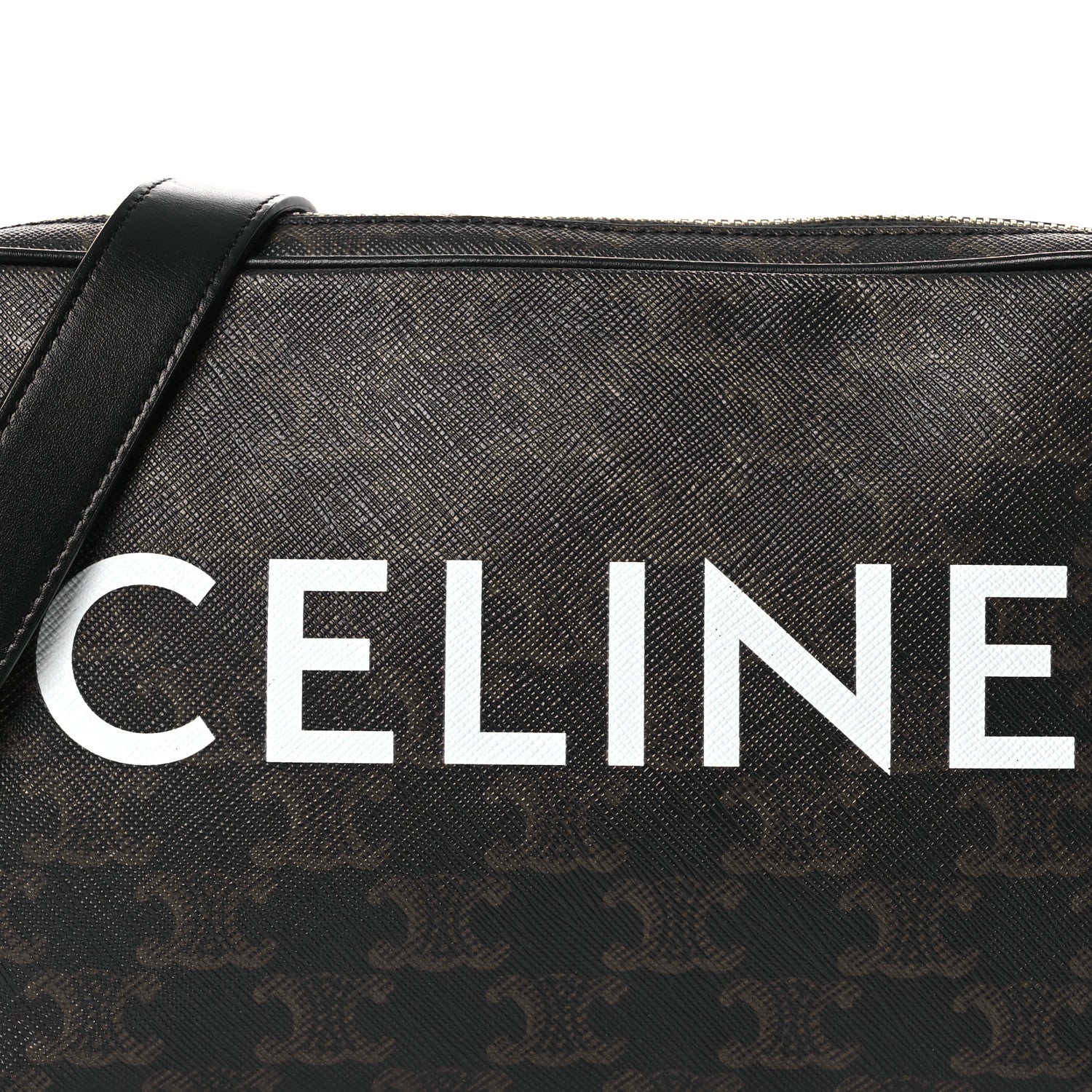 Celine Triomphe Canvas Medium Messenger Bag Black 8 of 10